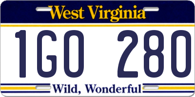 WV license plate 1GO280