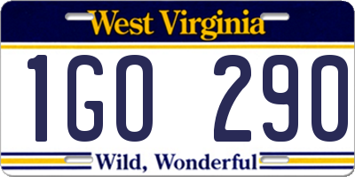 WV license plate 1GO290
