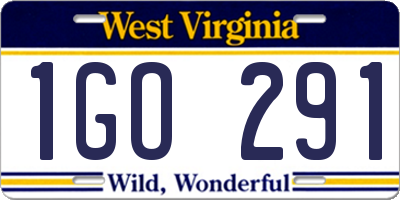 WV license plate 1GO291
