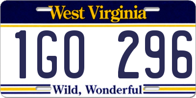 WV license plate 1GO296