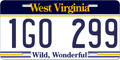 WV license plate 1GO299