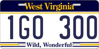 WV license plate 1GO300