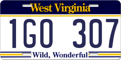 WV license plate 1GO307