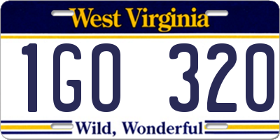 WV license plate 1GO320
