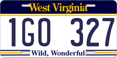 WV license plate 1GO327