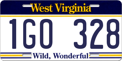 WV license plate 1GO328