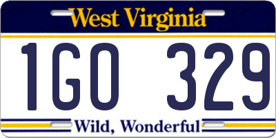 WV license plate 1GO329