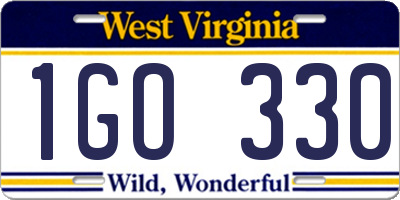 WV license plate 1GO330