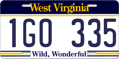 WV license plate 1GO335