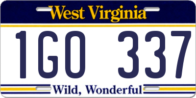 WV license plate 1GO337