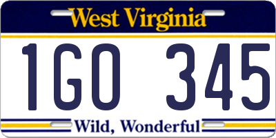 WV license plate 1GO345