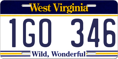WV license plate 1GO346