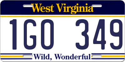 WV license plate 1GO349