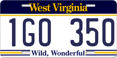 WV license plate 1GO350
