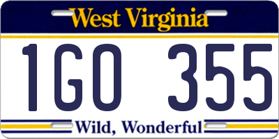 WV license plate 1GO355