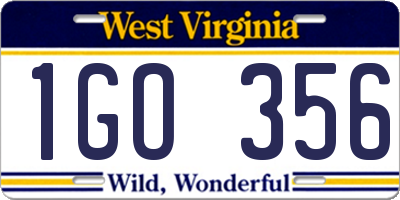 WV license plate 1GO356