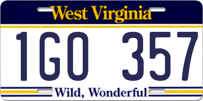 WV license plate 1GO357