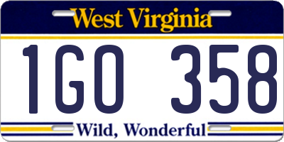 WV license plate 1GO358