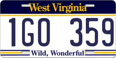 WV license plate 1GO359