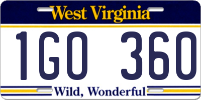 WV license plate 1GO360