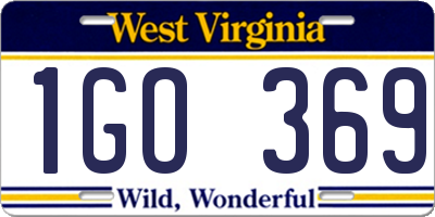 WV license plate 1GO369