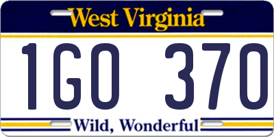 WV license plate 1GO370