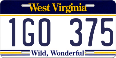 WV license plate 1GO375