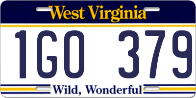 WV license plate 1GO379