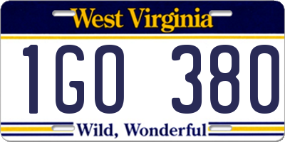 WV license plate 1GO380