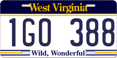 WV license plate 1GO388