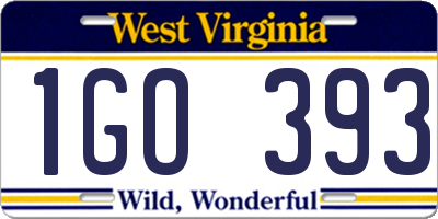 WV license plate 1GO393