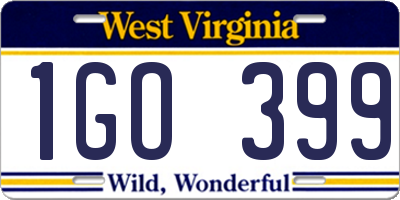 WV license plate 1GO399
