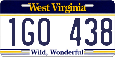 WV license plate 1GO438
