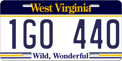 WV license plate 1GO440