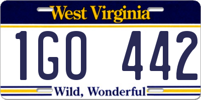 WV license plate 1GO442