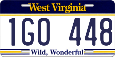 WV license plate 1GO448