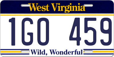 WV license plate 1GO459