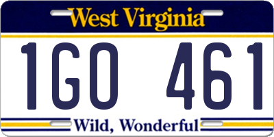 WV license plate 1GO461