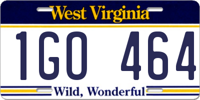 WV license plate 1GO464