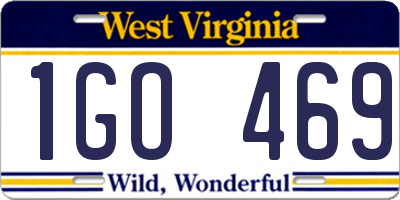 WV license plate 1GO469