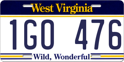 WV license plate 1GO476