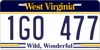 WV license plate 1GO477