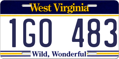 WV license plate 1GO483