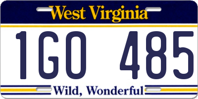 WV license plate 1GO485