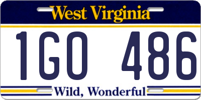 WV license plate 1GO486