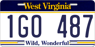 WV license plate 1GO487
