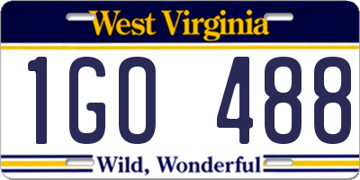 WV license plate 1GO488