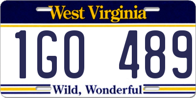 WV license plate 1GO489