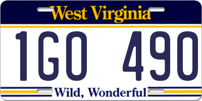 WV license plate 1GO490