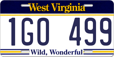 WV license plate 1GO499